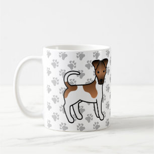 Wit- en lichtbruine Smooth Fox Terrier Schattige C Koffiemok