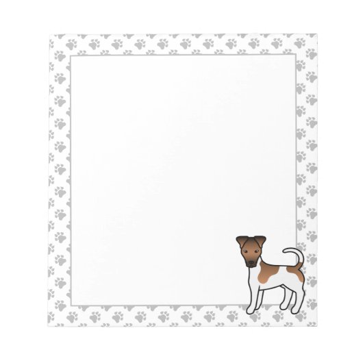 Wit- en lichtbruine Smooth Fox Terrier Schattige C Notitieblok (Voorkant)