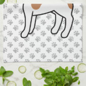 Wit- en lichtbruine Smooth Fox Terrier Schattige C Theedoek (Gevouwen)