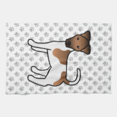 Wit- en lichtbruine Smooth Fox Terrier Schattige C Theedoek (Horizontaal)