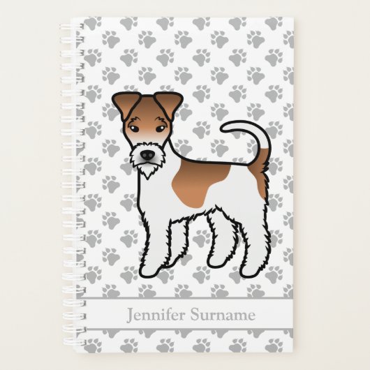 Wit- en lichtbruine Wire Fox Terrier Cute Hond & N Planner (Voorkant)