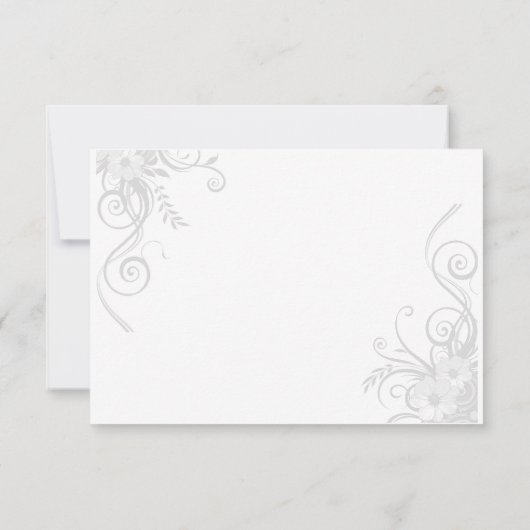 Wit en lichtgrijs RSVP met menukeuze (Achterkant)