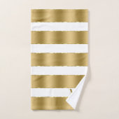 Wit en luxe gouden strepen patroon bad handdoek (Handdoek)