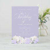 Wit en maagdenpalm | Romantische bloem bruiloft Kaart (Staand voorkant)