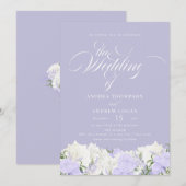 Wit en maagdenpalm | Romantische bloem bruiloft Kaart (Voorkant / Achterkant)