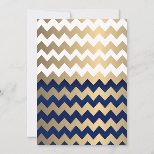 Wit en Marine, Gouden Confetti - Oefenavondeten Kaart (Achterkant)