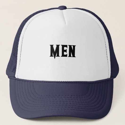 Wit en marine knappe jongens & heren honkbal trucker pet (Voorkant)