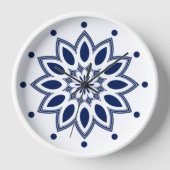 Wit en marineblauw abstract bloemmotief (Voorkant)