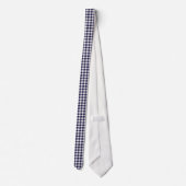 Wit en marineblauw houndstooth  stropdas (Achterkant)