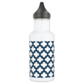Wit en marineblauw traliewerk, rooster, vierpas waterfles (Links)