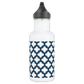 Wit en marineblauw traliewerk, rooster, vierpas waterfles (Rechts)