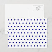 Wit en marineblauwe polka stippen briefkaart (Voorkant / Achterkant)