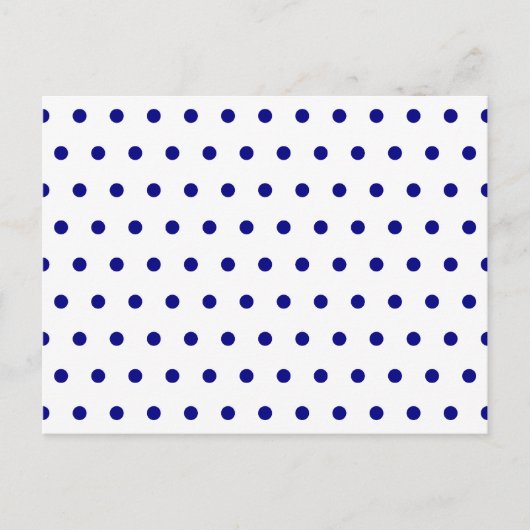 Wit en marineblauwe polka stippen briefkaart (Voorkant)