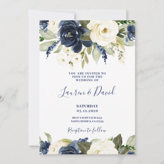 Wit- en marineverbinding kaart (Voorkant)