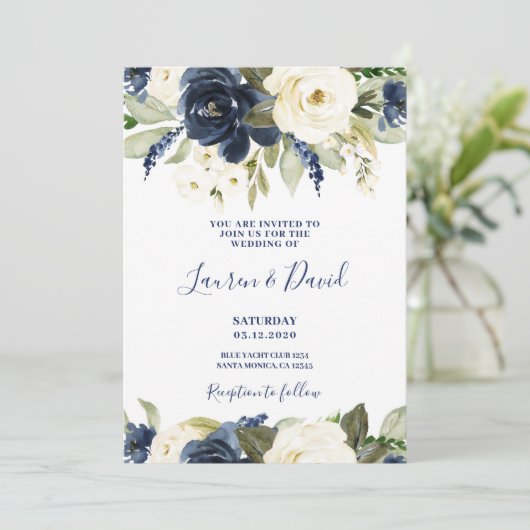 Wit- en marineverbinding kaart (Staand voorkant)