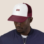Wit en Maroon Heren Tekst met Knappe Koele Heren Trucker Pet (In situ)