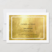 Wit en metallisch goud sparen de Datum Save The Date (Voorkant)