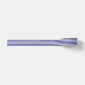 Wit en middernachtblauwe streep grosgrain lint (Voorkant)