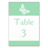 Wit en Mint Green Butterfly Wedding Kaart (Achterkant)