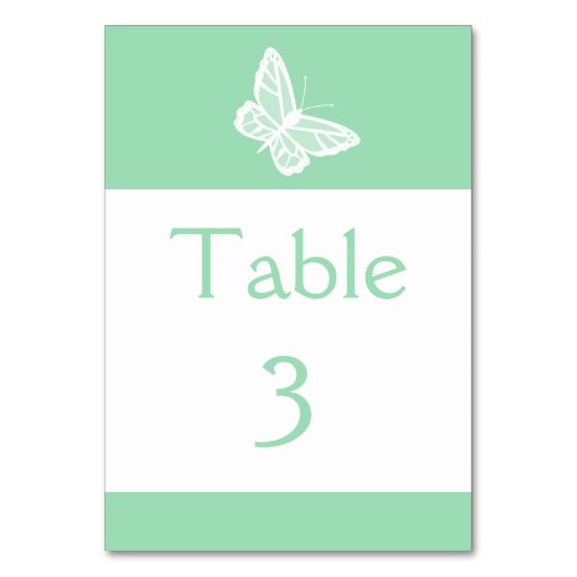 Wit en Mint Green Butterfly Wedding Kaart (Achterkant)