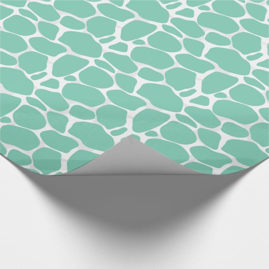 Wit en mint-groen Abstract luipaard patroon Cadeaupapier (Hoek)