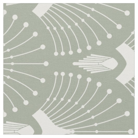 Wit en mintgroen art-deco patroon stof (Close Up)
