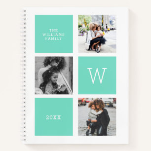 Wit en Munt - Foto collage - Monogram Notitieboek