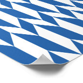 Wit en Navy Blue Abstract grafisch patroon. Poster (Hoek)