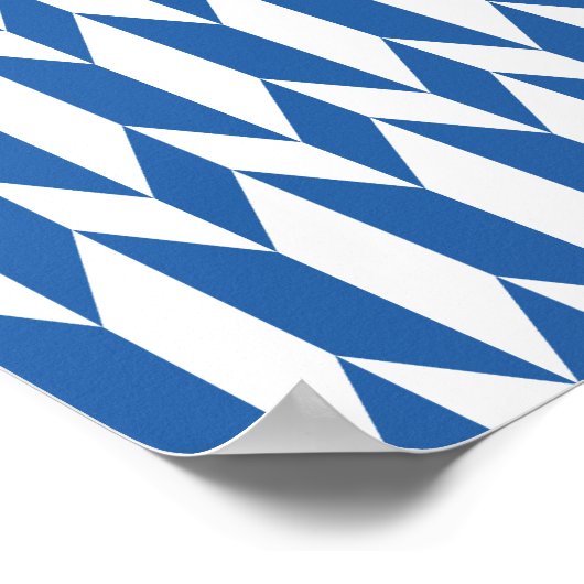 Wit en Navy Blue Abstract grafisch patroon. Poster (Hoek)