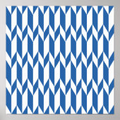 Wit en Navy Blue Abstract grafisch patroon. Poster (Voorkant)