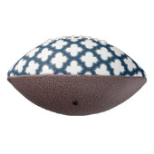 Wit en Navy Blue Trellis, Lattice, Quatrefoil American Football (Gedraaid 270)