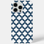 Wit en Navy Blue Trellis, Lattice, Quatrefoil Case-Mate iPhone Case (Achterkant)