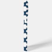 Wit en Navy Blue Trellis, Lattice, Quatrefoil Case-Mate iPhone Case (Achterkant / Rechts)