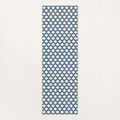 Wit en Navy Blue Trellis, Lattice, Quatrefoil Yogamat (Achterkant)