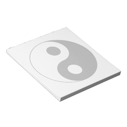 Wit en ondoorzichtig zwart Yin en Yang symbool Notitieblok (Schuin)