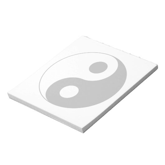 Wit en ondoorzichtig zwart Yin en Yang symbool Notitieblok (Linkerzijde)