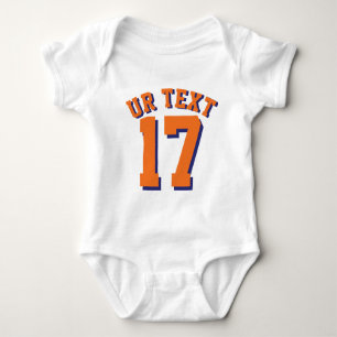 Wit en Oranje Baby   Sport Jersey Design Romper