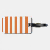 Wit en Oranje Bagagelabel met lederen riem (Achterkant horizontaal)