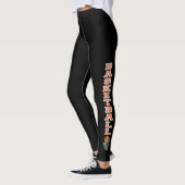 Wit en Oranje Basketball Design op zwart Leggings (Links)