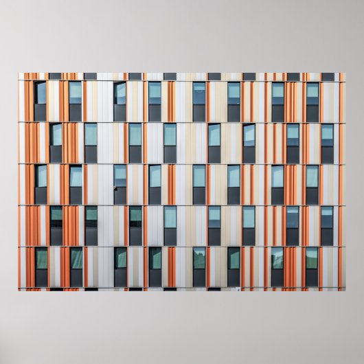 Wit en oranje gebouw poster (Voorkant)