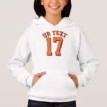 Wit en Oranje Kind | Sport Jersey Design<br><div class="desc">Wit en Oranje Kind | Sport Jersey Design - Girls Jersey Pullover Hoodie Sweatshirt</div>