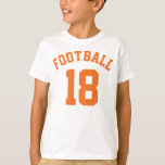 Wit en Oranje Kind | Sport Jersey Design T-shirt<br><div class="desc">Wit en Oranje Kind | Sport Jersey Design Kinder Football Jersey T-Shirt</div>