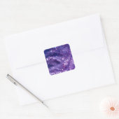 Wit en PAARS GLITTER BOTEK RUIMTEFANTASY SCIENS Vierkante Sticker (Envelop)