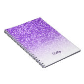 Wit en Paars glitter Notitieboek (Rechterzijde)