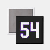 Wit en paars nummer 54 shirt speler uniform # magneet (Voorkant / Achterkant)