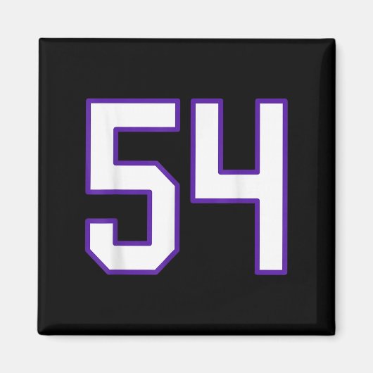 Wit en paars nummer 54 shirt speler uniform # magneet (Voorkant)