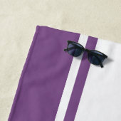 Wit en Paars Sportband Naam en nummer Strandlaken (In situ)