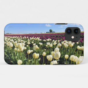 Wit en Paars Tulpveld met hot-luchtballon Case-Mate iPhone Case