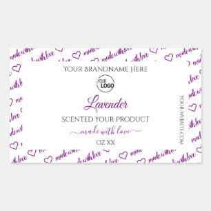 Wit en Paars Woordlabel voor cloud toevoegen Logo Rechthoekige Sticker