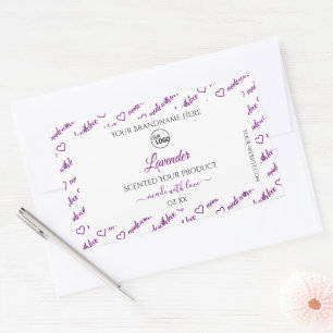 Wit en Paars Woordlabel voor cloud toevoegen Logo Rechthoekige Sticker